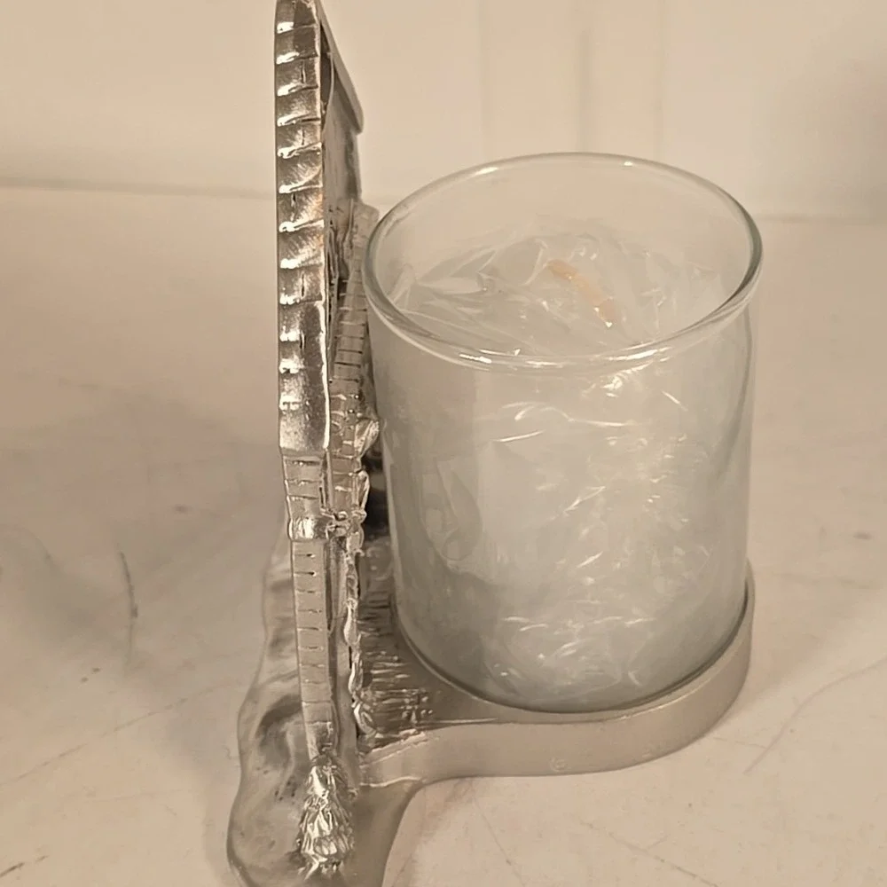 1990 Seagull Pewter Canada House The Emporium Candle Holder‎ With Candle